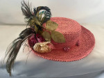 Whimsical Women's Felt Hat With Feathers and Flowers