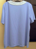 Denim & Company Blouse Short Sleeve w/Trapunto Stitching QVC