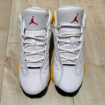 SIZE 4Y AIR JORDAN 13 RETRO DEL SOL WHITE GOLD — PREOWNED