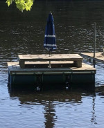 Floating picnic table - homemade cedar