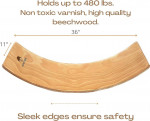 36 Inch Winky Kids Wooden Wobble Balance Board Kids Natural Beach Wood