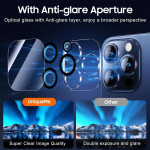 Compatible for 3 Pack iPhone 15 Pro/iPhone 15 Pro Max Camera Lens Prot