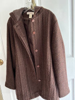 Imported Irish Wool Long, Hooded Jacket