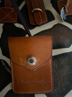 Dooney & Bourke Giraffe Canvas Leather Trim Shoulder Tote w/ Coin purse set EUC