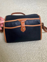 Dooney and Bourke Genuine All-Leather Navy/British Tan handbag