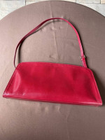 Furla Leather Clutch Purse in Cranberry/Red Color