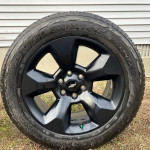 Chevrolet Silverado 20 inch black rims with tires for sale
